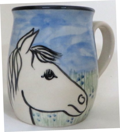 Horse White -Deluxe Mug - Click Image to Close